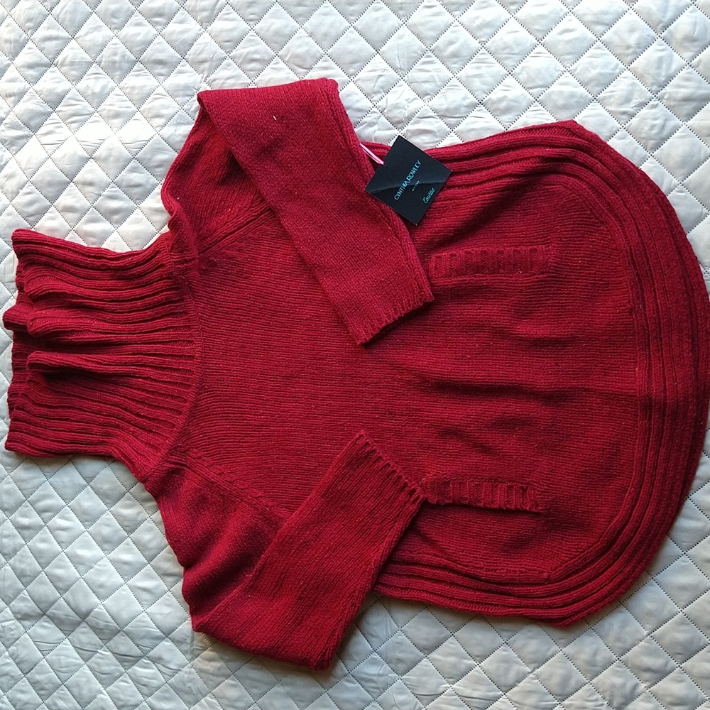 Women's Cynthia Rowley red cowl neck sweater size 1X